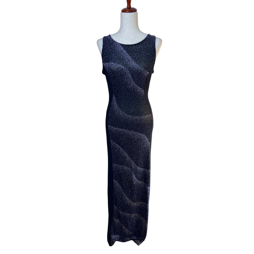 Symphony black long jersey dress‎